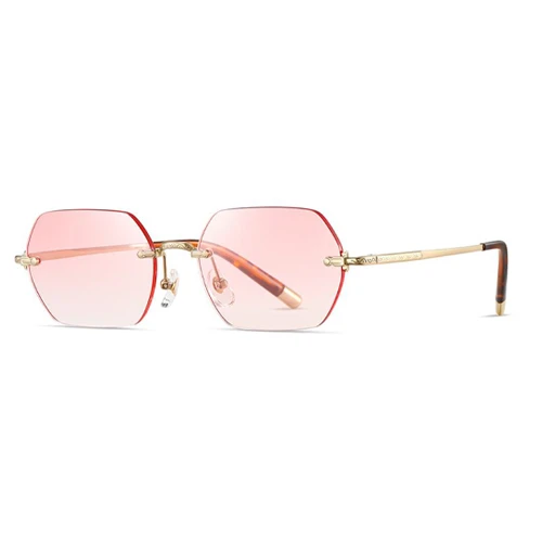 s26101-rimless-geometric-sunglasses-c4-gold-pink s26101-rimless-geometric-sunglasses-c4-gold-pink